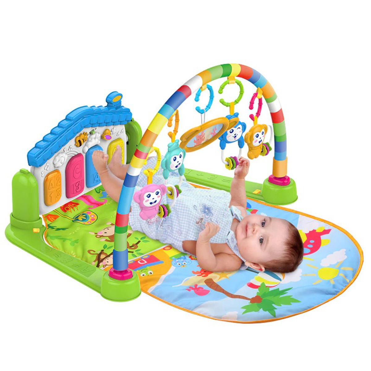 Baby Kick & Play Piano Gym Mat – Musical Activity Play Mat with Hanging Toys for Newborns & Infants