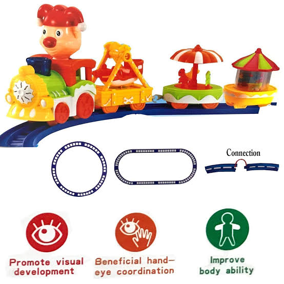 Happy Circus Train Toy Set β Musical Light-Up Electric Train with Tracks for Kids