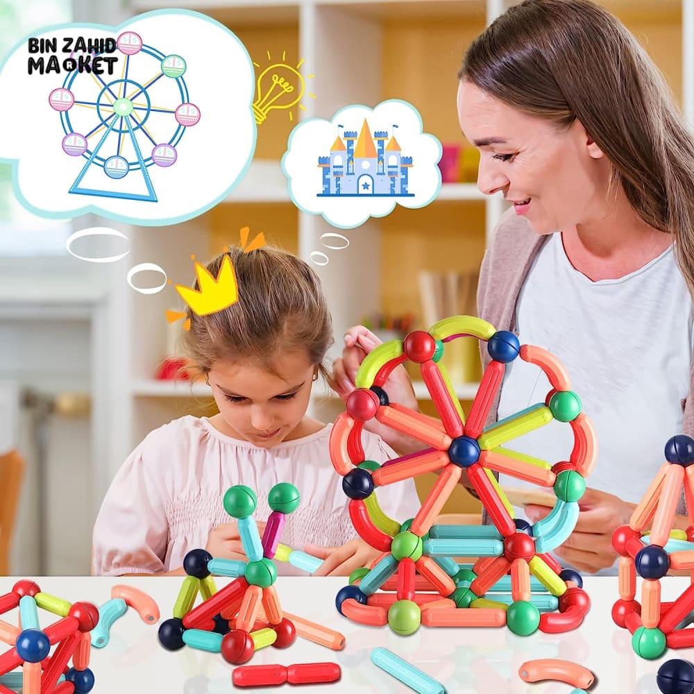 Playrium Magnetic Sticks & Balls Building Set β STEM Educational Construction Toy for Kids
