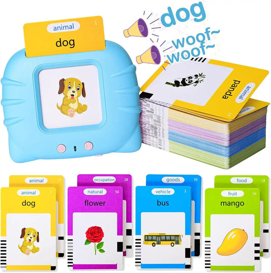 Talking Flash Cards for Kids – 112 Cards, 224 Words, 12 Themes | Speech Learning Toy