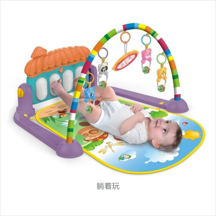 Baby Kick & Play Piano Gym Mat – Musical Activity Play Mat with Hanging Toys for Newborns & Infants
