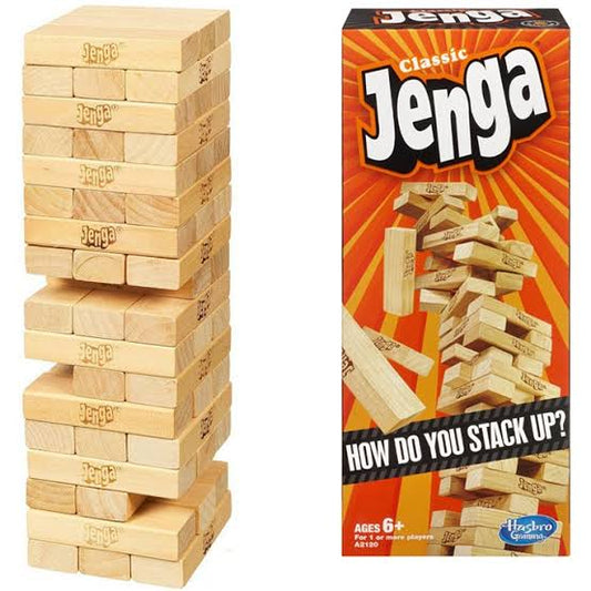 Jenga Wooden Game – 54 Blocks Classic Stacking & Balancing Tower Game