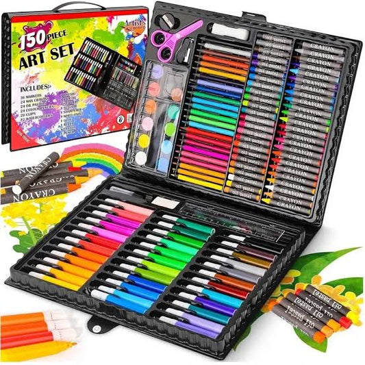 150 Pcs Kids Art Set – Complete Drawing & Coloring Kit for Young Artists