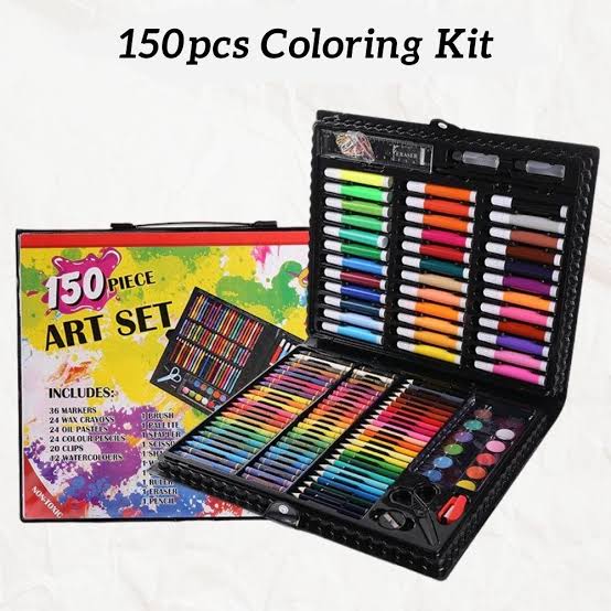 150 Pcs Kids Art Set – Complete Drawing & Coloring Kit for Young Artists