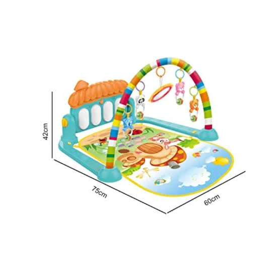 Baby Kick & Play Piano Gym Mat – Musical Activity Play Mat with Hanging Toys for Newborns & Infants