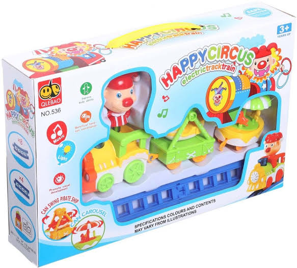 Happy Circus Train Toy Set – Musical Light-Up Electric Train with Tracks for Kids