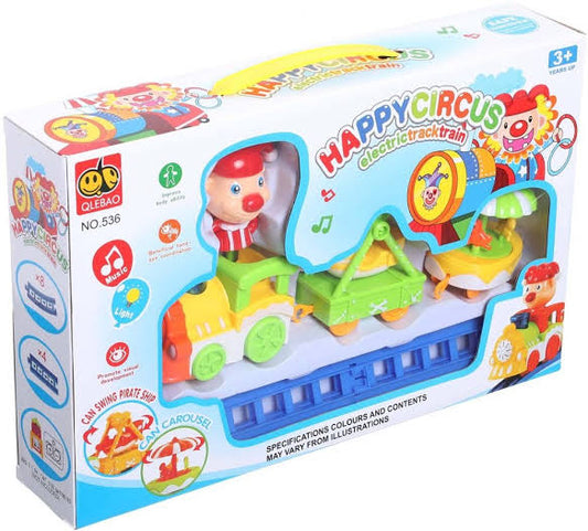 Happy Circus Train Toy Set – Musical Light-Up Electric Train with Tracks for Kids